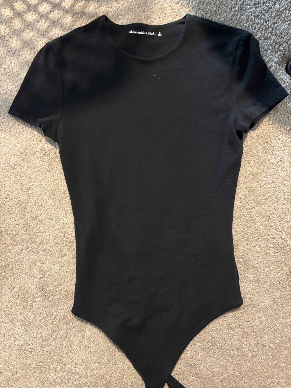 Abercrombie & Fitch Black Short-Sleeve Crew Neck Bodysuit